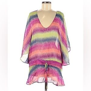 NWOT Vic By Paula Hermanny Short Sleeve Silk Top